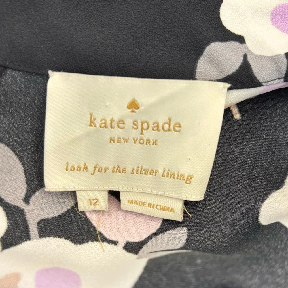 kate spade Floral Black Dress